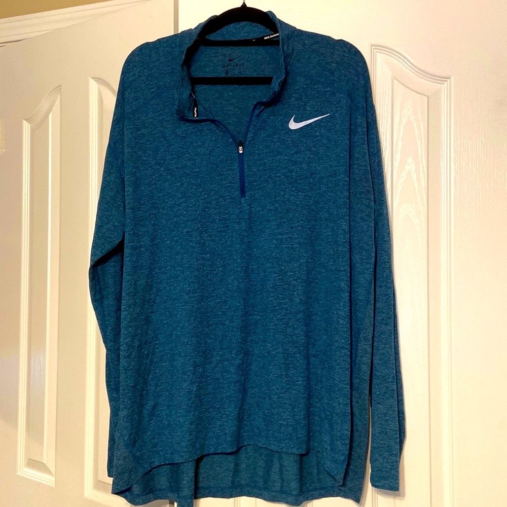Nike Shirt 2XL Mens  Dri-Fit 1/4 Zip Pullover Black Long Sleeve Running Golf XXL